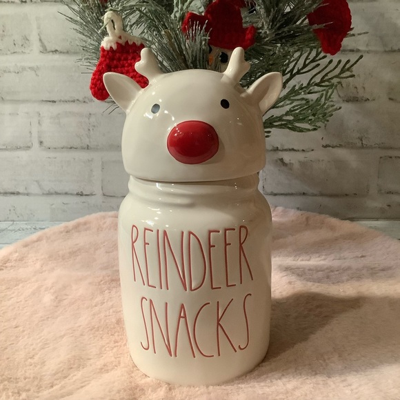 Rae Dunn Reindeer Snacks Christmas Canister - Picture 2 of 7